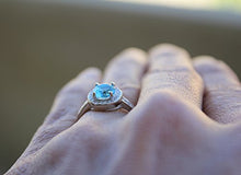 Load image into Gallery viewer, Oxford Diamond Co Halo Set Solitaire Cubic Zirconia Promise Engagement Ring .925 Sterling Silver Ring Size 10
