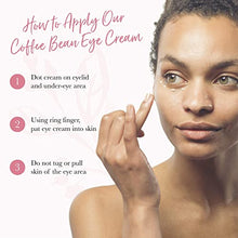 Load image into Gallery viewer, 100% Pure Coffee Bean Caffeine Eye Cream Refresh &amp; Hydrate Under Eye Treatment Reduce Puffiness, Dark Circles, Wrinkles with Green Tea, Rose Hip, Vitamin E - Youthful Vibrant Eyes - Vegan - 1 oz
