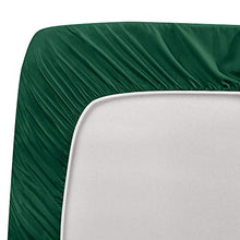 Load image into Gallery viewer, Extra Deep Pocket Sheets - Bamboo Blend 5-Piece 21” Bed Sheet Set – Bamboo and Microfiber Blend – Extra Deep Bed Sheet – Ultra Deep Sheets for Deep Pockets Mattress - Split Cal King - Hunter Green
