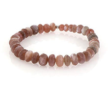 Load image into Gallery viewer, NirvanaIN Mocha Moonstone bracelet, gemstone beads bracelet chocolate moonstone bracelet gift for her Brown beaded bracelet
