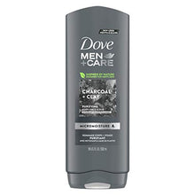 Load image into Gallery viewer, Dove Men+Care Elements Body Wash and Face Wash For Fresh, Healthy-Feeling Skin Charcoal + Clay Cleanser That Effectively Washes Away Bacteria While Nourishing Your Skin 18 oz
