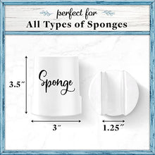 Load image into Gallery viewer, Home Acre Designs Sponge Holder for Kitchen Sink - Ceramic Porcelain Cup for Sponges - Rustic Farmhouse Decor - White

