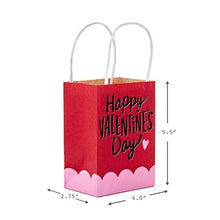 Load image into Gallery viewer, Hallmark 5" Mini Paper Valentines Day Gift Bags Assortment (Pack of 5: Valentine Hearts) for Gift Cards, Galentines Day, Teacher Presents
