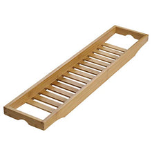 Load image into Gallery viewer, uxcell Bamboo Bathtub Tray, Bathroom Caddy Organizer, Non Slip Bath Serving Table Tray, with Phone/Book/Glass/Holders for Bath
