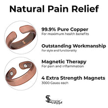 Load image into Gallery viewer, Elegant Pure Copper Magnetic Therapy Ring Pain Relief for Arthritis and Carpal Tunnel
