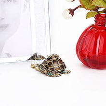 Load image into Gallery viewer, Hipiwe Turtle Jewelry Box with Crystal Decor, Handcrafted Hinged Trinket Box Small Metal Ring Holder Box Fairy Tooth Keepsake Box Figurine Collectible for Home Decor, Gift for Girl Woman
