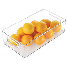Load image into Gallery viewer, iDesign Plastic Portable Deep Storage Bin with Handles for Organizing Refrigerator, Freezer, Pantry, BPA-Free,8" x 4" x 14.5", Clear
