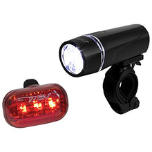 Load image into Gallery viewer, BV Bicycle Light Set Super Bright 5 LED Headlight, 3 LED Taillight, Quick-Release
