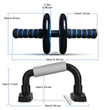 Load image into Gallery viewer, Odoland 4-in-1 AB Wheel Roller Kit AB Roller Pro with Push-Up Bar, Jump Rope and Knee Pad - Perfect Abdominal Core Carver Fitness Workout for Abs - Home Gym Workout
