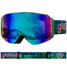 Load image into Gallery viewer, GLAMVILLA Kids Ski Goggles Snow Goggles for Boys Girls Toddlers Youth with 100% UV Protection (green)

