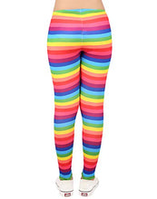 Load image into Gallery viewer, HDE Ultra Soft Girls Leggings - Comfy Full Ankle Length Black - Cute Rainbow Tights with Unique Prints - Comfortable Workout Stretch Pants for School, Home &amp; Play, 6/6X
