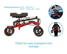 Load image into Gallery viewer, NOVA Medical Products Heavy Duty Knee Scooter, Steerable Knee Scooter with 400 lb Weight Capacity, Bariatric Knee Walker, Crutch Alternative, Metallic Red Color
