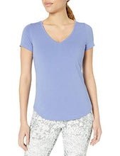 Load image into Gallery viewer, Amazon Brand - Core 10 Women's Pima Cotton Blend Short Sleeve V-Neck T-Shirt, Bleached Blue, 1X
