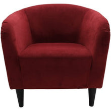 Load image into Gallery viewer, Mainstays Microfiber Tub Accent Chair and 3' X 3' Round Area Rug Included (Berry Red)
