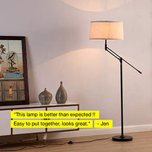 Load image into Gallery viewer, Brightech Ava Industrial Floor Lamp - Standing Lamp for Bedroom That Matches Your Farmhouse, Rustic Style - Height Adjustable,Tall Pole Lamp for Living Room Lighting - Elegant Light for Office
