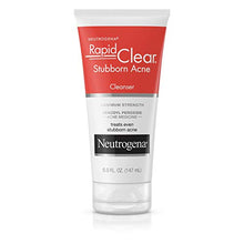 Load image into Gallery viewer, Neutrogena Rapid Clear Stubborn Acne Face Wash with 10% Benzoyl Peroxide Acne Treatment Medicine, Daily Facial Cleanser to Reduce Size and Redness of Acne, Benzoyl Peroxide Acne Face Wash, 5 Fl Oz
