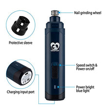 Load image into Gallery viewer, Casfuy Dog Nail Grinder Upgraded - Professional 2-Speed Electric Rechargeable Pet Nail Trimmer Painless Paws Grooming &amp; Smoothing for Small Medium Large Dogs &amp; Cats (Dark Blue)

