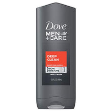 Load image into Gallery viewer, Dove Men+Care Body Wash Deep Clean 13.5 oz for Healthier, Hydrated and Stronger Skin Effectively Washes Away Bacteria While Nourishing Your Skin
