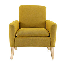 Load image into Gallery viewer, Lohoms Modern Accent Fabric Chair Single Sofa Comfy Upholstered Arm Chair Living Room Furniture Mustard Yellow
