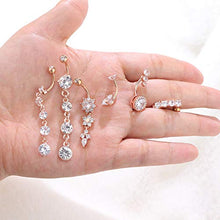 Load image into Gallery viewer, Udalyn 6 Pcs 14G Belly Rings for Women Stainless Steel Navel Rings Body Piercing Jewery Set Gold
