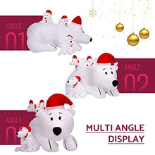 Load image into Gallery viewer, ShinyDec 6FT Polar Bear and Cubs Christmas Decoration Fun Santa Hats &amp; Internal LED Lights, New Holiday Yard Inflatable for 2021, White
