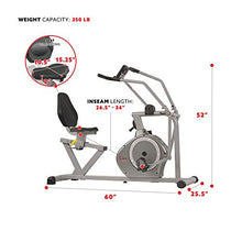 Load image into Gallery viewer, Sunny Health &amp; Fitness Magnetic Recumbent Exercise Bike, 350lb High Weight Capacity, Cross Training, Arm Exercisers, Monitor, Pulse Rate Monitoring | SF-RB4708
