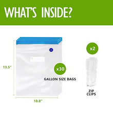 Load image into Gallery viewer, VICARKO Vacuum Sealer Zipper Bags BPA Free with Air Valve Double Layers Sous Vide Cooking Replacement for Portable Handheld Pump Reusable Resealable Plastic Sandwich Freezer Bags for Food Storage Kitchen Gallon Size
