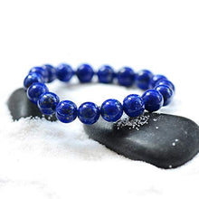 Load image into Gallery viewer, Handmade Lapis Lazuli Bracelet - Gemstone Bracelet - Bead Stretch Bracelet - Friendship Bracelet - Blue Stone Focus Bracelet (8mm)

