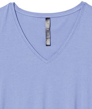 Load image into Gallery viewer, Amazon Brand - Core 10 Women's Pima Cotton Blend Short Sleeve V-Neck T-Shirt, Bleached Blue, 1X
