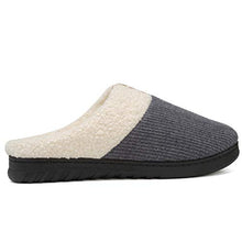 Load image into Gallery viewer, MarsRoad Mens House Slippers with Memory Foam Middle Sole Comfort Fuzzy Plush Lining and Breathable Knit Upper Indoor Slip on House Shoes
