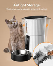 Load image into Gallery viewer, Petory Timed Automatic Cat Feeder - 4L Programable Dry Food Dispenser for Cats and Small Medium Dogs 6 Meals with Desiccant Bag Dual Power Supply 10S Voice Recorder
