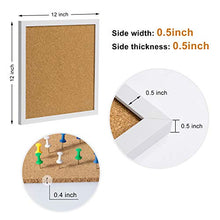 Load image into Gallery viewer, AkTop Cork Board Bulletin Board 12x12, White Framed Corkboard 4 Pack, Small Square Pin Board for Wall, Mini Thick Cork Tiles with 16 Push Pin Wood Clips for School, Home &amp; Office
