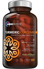 Load image into Gallery viewer, Organic Turmeric Curcumin Supplement 1500mg with BioPerine | 95% Standardized Curcuminoid Extract &amp; Organic Root Powder with Piperine Black Pepper Fruit (10mg), 120 Vegetarian Capsules
