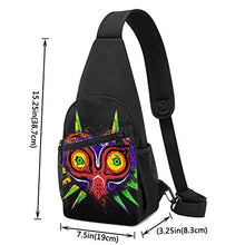 Load image into Gallery viewer, Alomama The Legend of Zelda The Ancient Evil Majoras Mask Sling Backpack Sling Bag Black Crossbody Daypack Casual Backpack for Travel, Hiking, Cycling, Camping for Women &amp; Men
