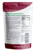 Load image into Gallery viewer, Viva Doria Rainbow Blend Peppercorn, Steam Sterilized Whole Black Pepper, Whole Green Pepper, Whole Pink Pepper, Whole White Pepper, 12 Oz, For Grinder Refill
