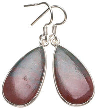 Load image into Gallery viewer, Natural Blood Stone Handmade Vintage 925 Sterling Silver Earrings 1 1/2" T3690
