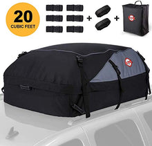Load image into Gallery viewer, Adakiit Car Roof Bag Cargo Carrier, 20 Cubic Feet Waterproof Heavy Duty Car Roof Top Carrier with/Without Rack, Suitable for All Vehicles Cargo Bag Storage Luggage + 8 Reinforced Straps + Packing Bag
