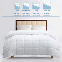 Load image into Gallery viewer, MAEVIS Soft King Size Comforter All Season Lightweight Quilted Down Alternative Fluffy White Comforter Skin Friendly Breathable Cooling Hypoallergenic Microfiber Filling
