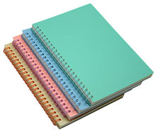 Load image into Gallery viewer, Spiral Notebook, 4 Pcs A5 Thick Plastic Hardcover 8mm Ruled 4 Color 80 Sheets -160 Pages Journals for Study and Notes (Light Pink,Light Green,Light Blue,ivory, A5 5.7" x 8.3"-Ruled)
