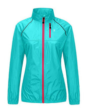Load image into Gallery viewer, Little Donkey Andy Women's Lightweight Waterproof Cycling Running Rain Jacket, Packable Windbreaker Fall Jacket Light Blue Size M
