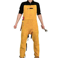 Load image into Gallery viewer, Leather Welding Apron Split Leg with 2 Pockets - Heavy Duty Cowhide Leather, Yellow (24X42-INCN)
