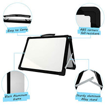 Load image into Gallery viewer, Portable White Board,12×16inches Small Dry Erase Board Double-Side Desktop Foldable Magnetic Whiteboards Easel Stand for Kids Education,Office and Home&amp;School-Color Black
