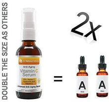 Load image into Gallery viewer, 20% Vitamin C Serum Double the size - 2oz Bottle - Made in Canada All Natural 20% Vitamin C + Hyaluronic Acid + Vitamin E Anti-Aging Certified Organic Excellent for Sensitive Skin
