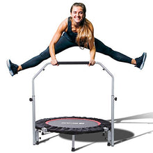 Load image into Gallery viewer, BCAN 40" Foldable Mini Trampoline, Fitness Rebounder with Adjustable Foam Handle, Exercise Trampoline for Kids Adults Indoor/Garden Workout Max Load 330lbs
