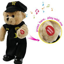 Load image into Gallery viewer, Houwsbaby Singing Police Teddy Bear Dancing Plush Bear Toy Musical Stuffed Animal in Justicial Uniform Electric Interactive Animated Gifts for Kids Boy Girls Holiday Valentine's Day Birthday,14''
