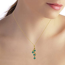 Load image into Gallery viewer, Galaxy Gold 14k 18" Yellow Gold Natural Emeralds Drop Pendant Necklace
