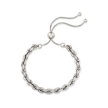 Load image into Gallery viewer, Ross-Simons Italian 6mm Sterling Silver Rope Chain Bolo Bracelet
