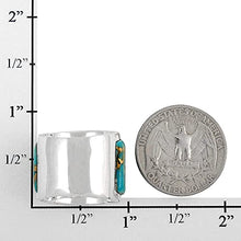 Load image into Gallery viewer, Wide Statement Ring in Sterling Silver Ring with Genuine Turquoise (SELECT color) (Turquoise, 7)
