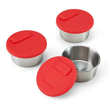 Load image into Gallery viewer, Instant Pot Official Stainless Steel Baking Cups with Silicone Lids, Set of 3, Red
