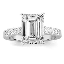 Load image into Gallery viewer, 1.75 Carat GIA Certified Emerald Cut Classic Prong Set Diamond Engagement Ring with a 0.75 Ct D-E VVS1-VVS2 Center
